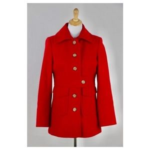 J.Crew Wool Red Coat Peacoat 6
